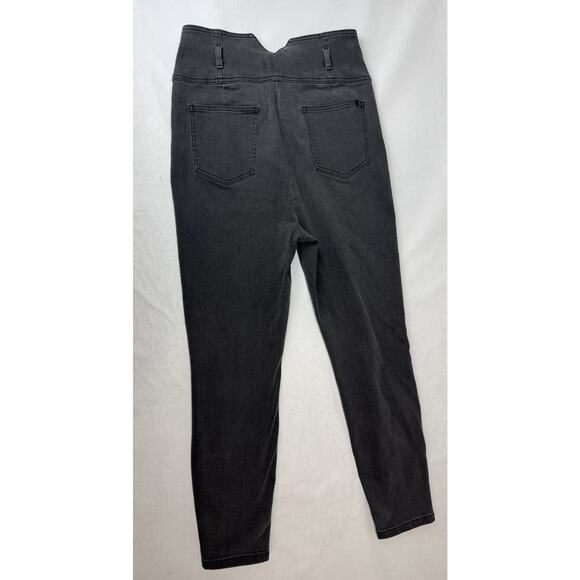 Y2K Bebe High Waisted High Rise V-Front Skinny Jeans Black Gray Grunge Women 32 - Picture 2 of 10